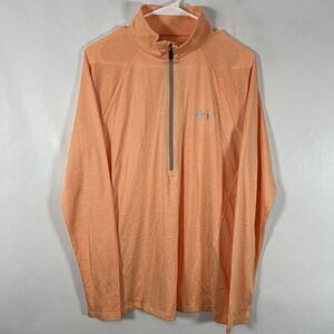 Under Armour Heat Gear Half 1/2 Zip Pullover Womens Size XL Orange Heather